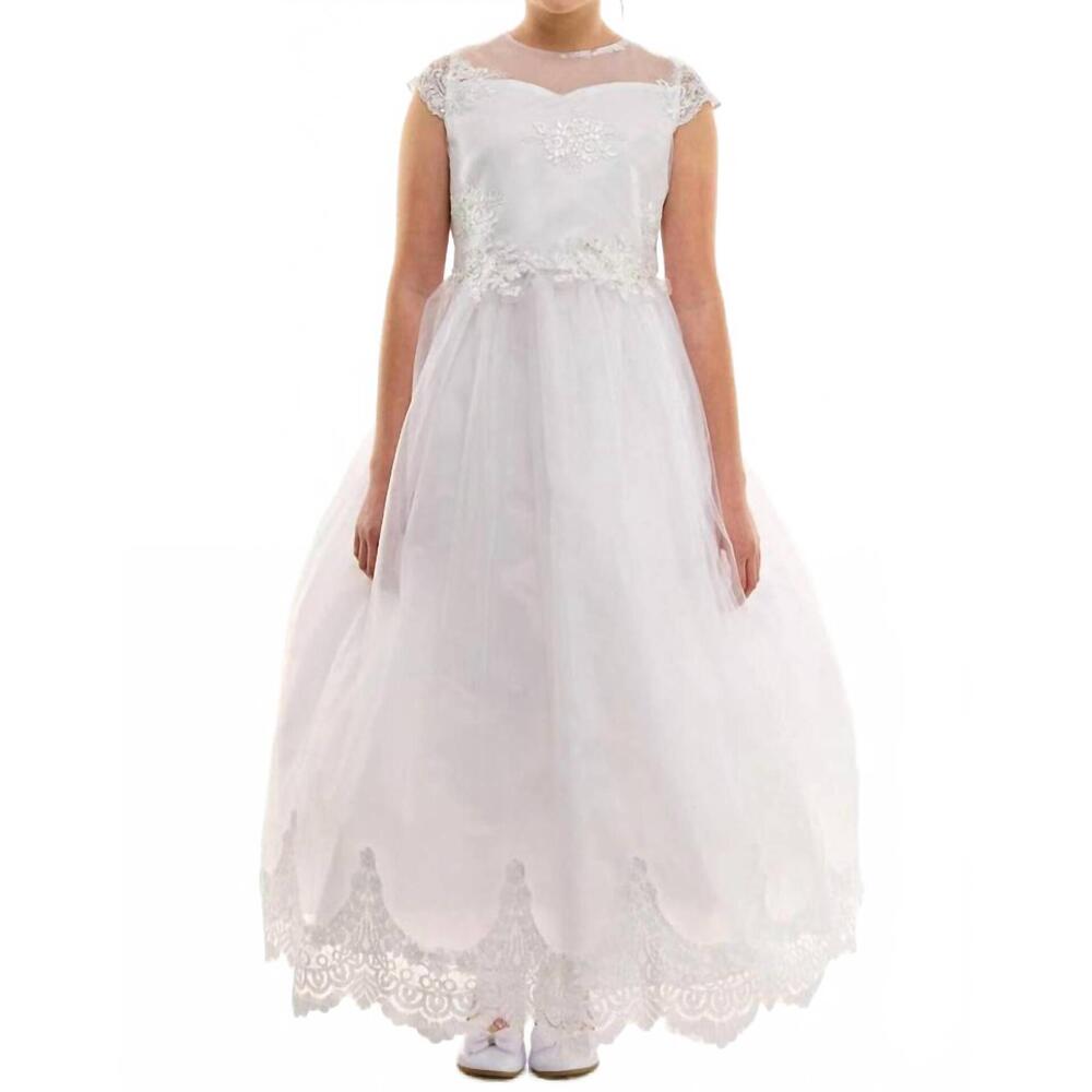 NEW PETITE ADELE girl's st. faustina dress in white